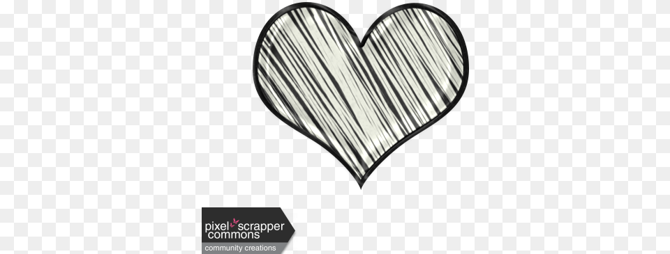 Heart Scribble Picture Black And White Scribble Heart, Aluminium Png