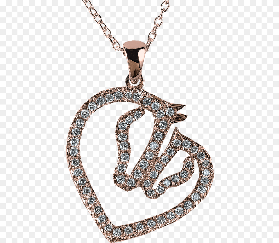 Heart Shape Diamond Mare And Foal Pendant Locket, Accessories, Jewelry, Necklace, Gemstone Free Png Download