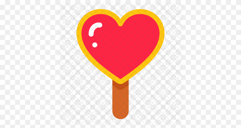 Heart Shape Lollipop Icon Of Flat Style Cercle Free Transparent Png