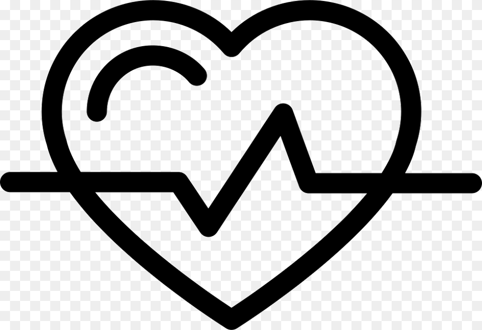 Heart Shape Outline With Lifeline Variant Comments Ecg Heart, Logo, Stencil, Bow, Weapon Free Transparent Png