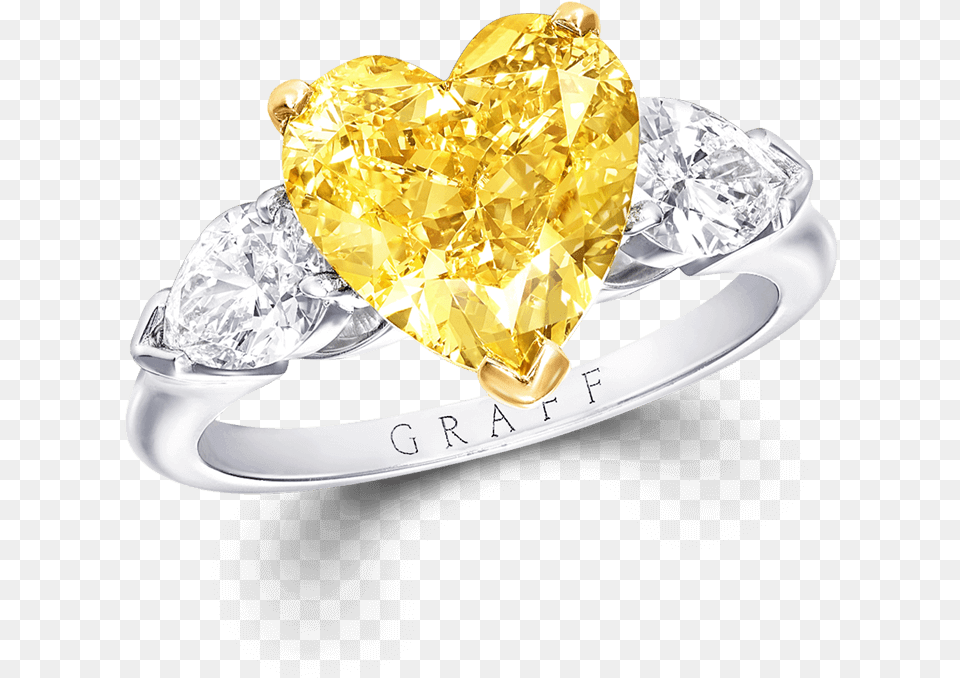 Heart Shape Ring Yellow Diamond Engagement Ring, Accessories, Gemstone, Jewelry, Gold Free Png Download