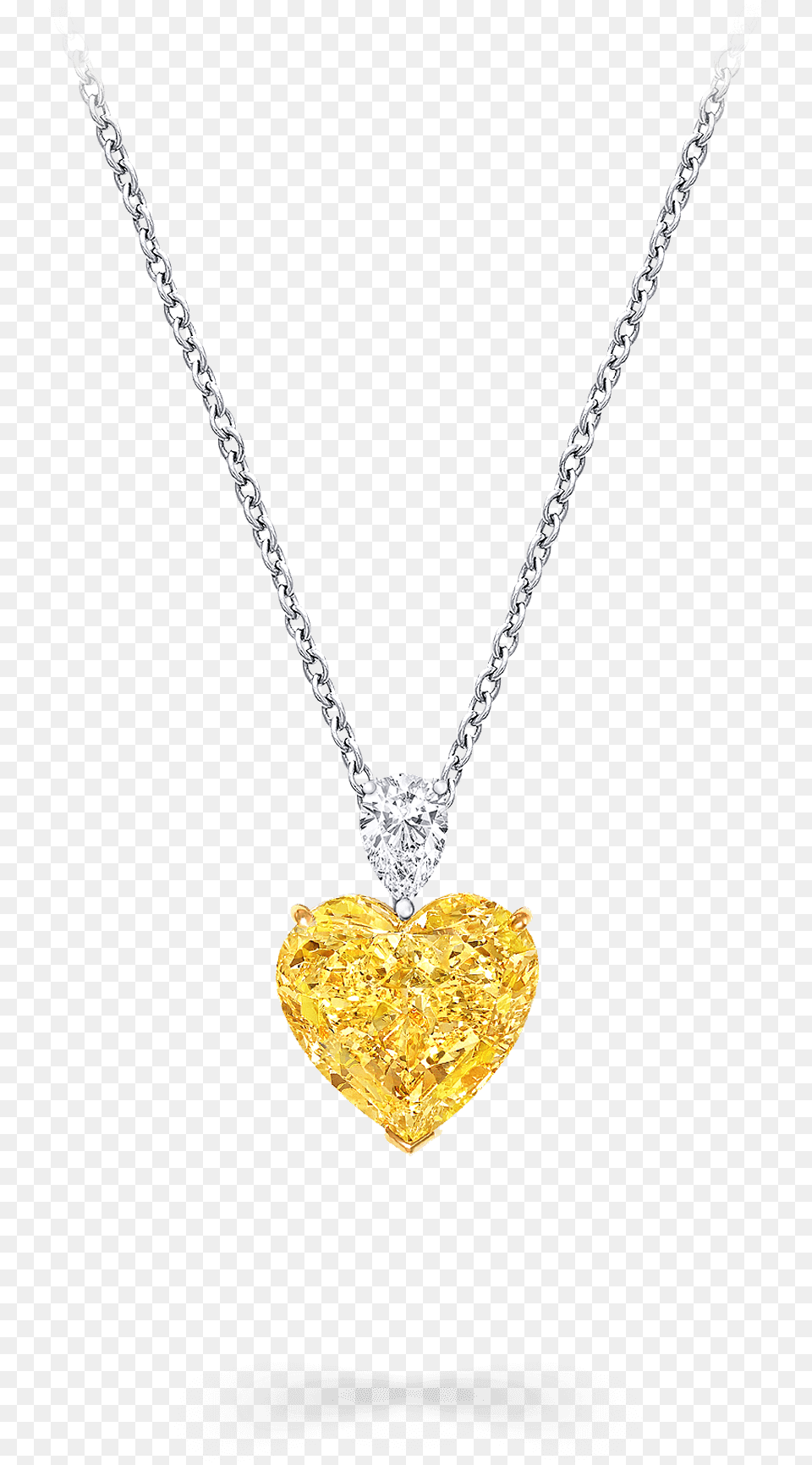 Heart Shape Yellow White Diamond Locket, Accessories, Gemstone, Jewelry, Necklace Png Image
