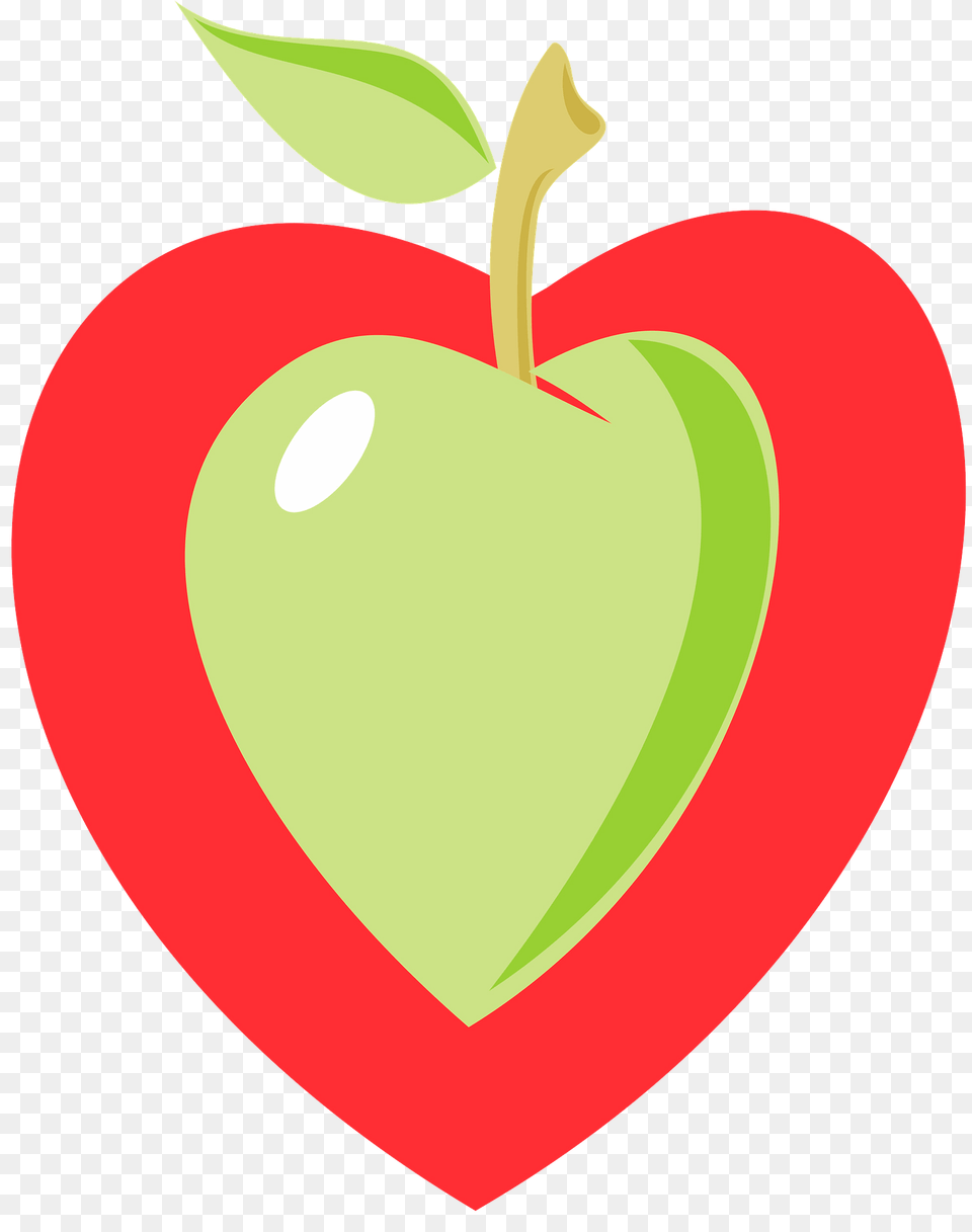 Heart Shaped Apple Clipart, Food, Fruit, Plant, Produce Png Image