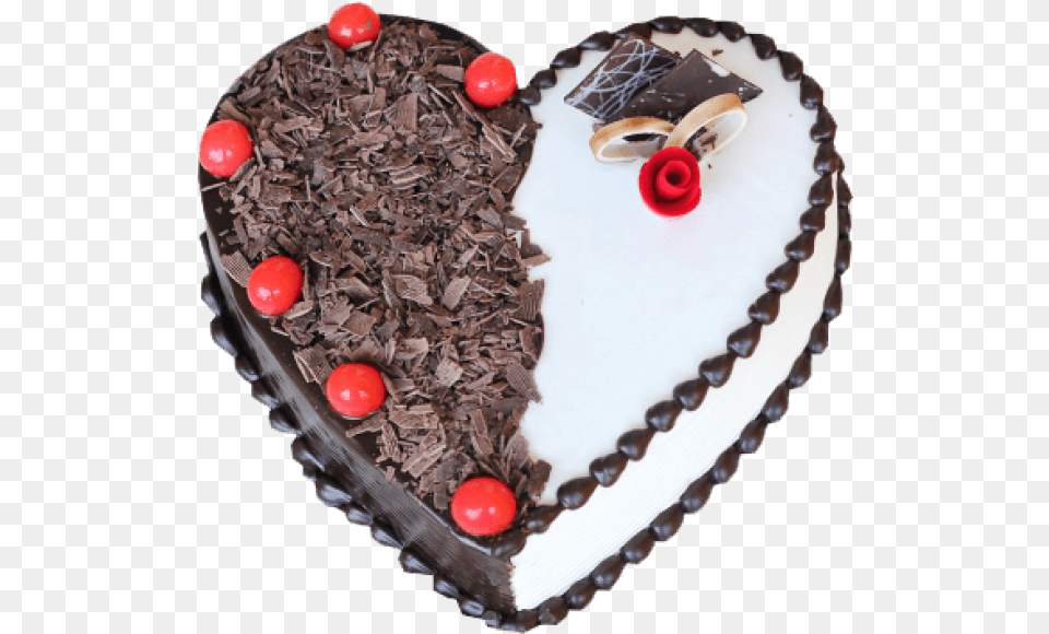 Heart Shaped Black Forest Cake Download Love Heart Shape Cake, Birthday Cake, Cream, Dessert, Food Png