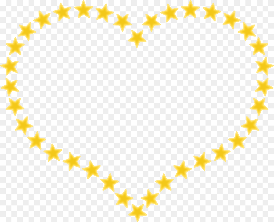 Heart Shaped Border With Yellow Stars, Accessories, Jewelry, Necklace, Symbol Free Png