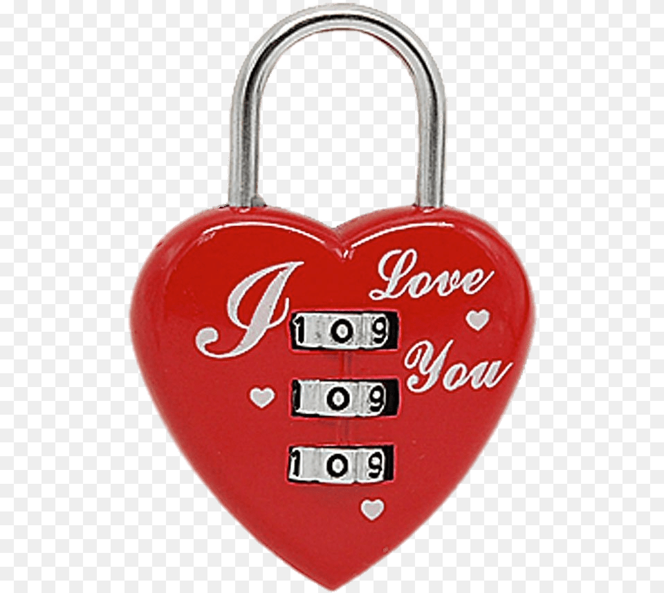 Heart Shaped Combination Lock Transparent Stickpng Heart 3 Digit Padlock, Accessories, Bag, Handbag Free Png