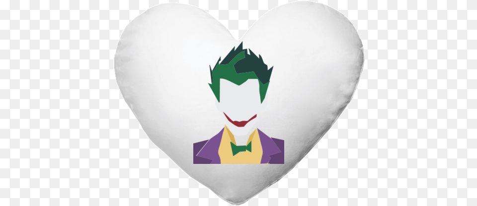 Heart Shaped Cushion With Printing Joker Face, Home Decor, Logo, Adult, Male Png