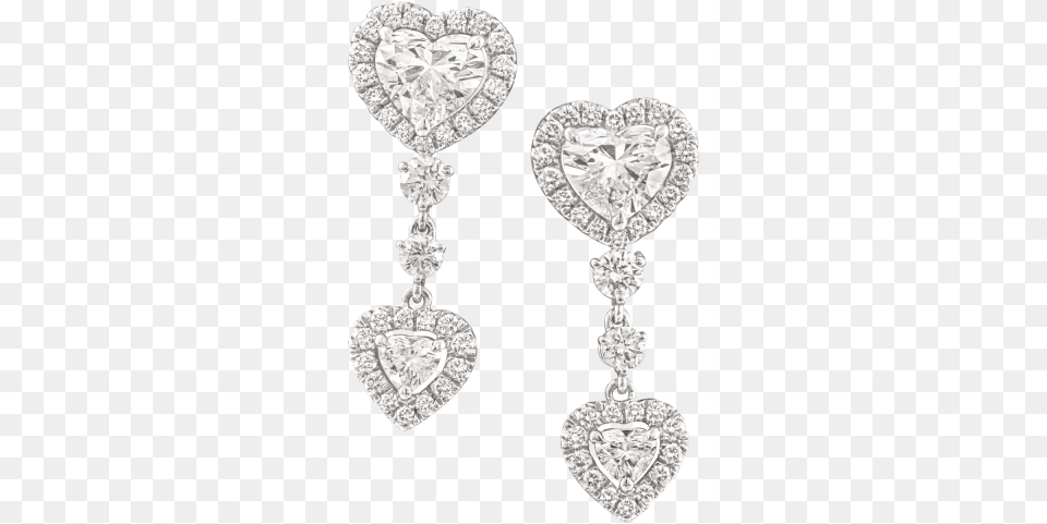 Heart Shaped Diamond Earrings Diamond Heart Shaped Earrings, Accessories, Earring, Gemstone, Jewelry Free Png