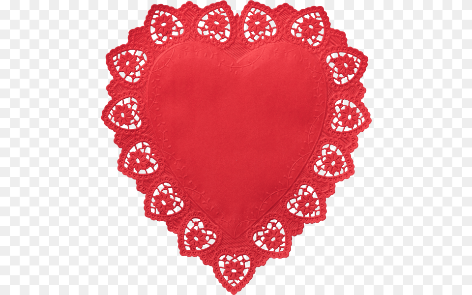 Heart Shaped Doilies Red 30 X 27 Cm Doily Free Png Download