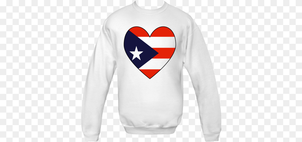 Heart Shaped Flag Of Puerto Rico In Red White And Blue With Cuban, Clothing, Knitwear, Long Sleeve, Sleeve Free Png