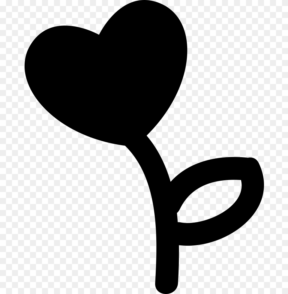 Heart Shaped Flower Flor En Forma De Corazon, Silhouette, Stencil Png