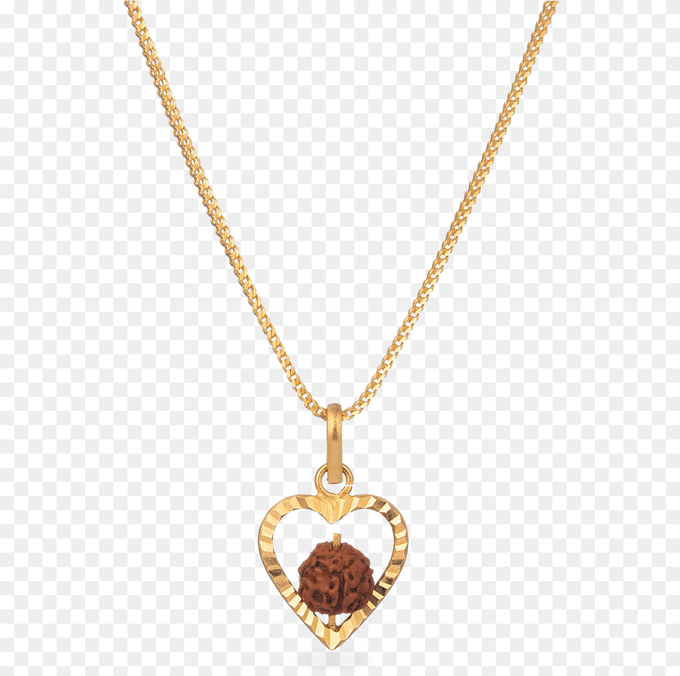 Heart Shaped Increated Rudraksha Pendant In 22ct Gold Locket, Accessories, Jewelry, Necklace, Diamond Png Image