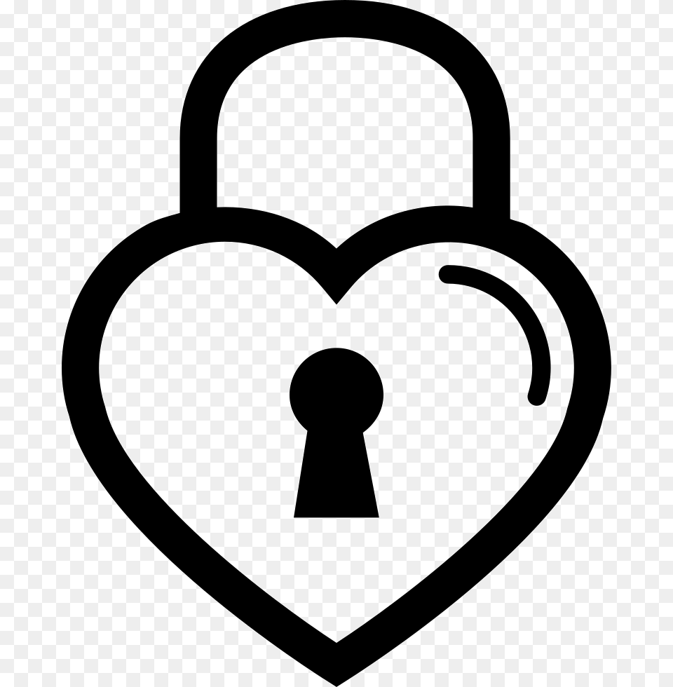 Heart Shaped Lock Outline Heart With Lock, Stencil, Smoke Pipe Png Image