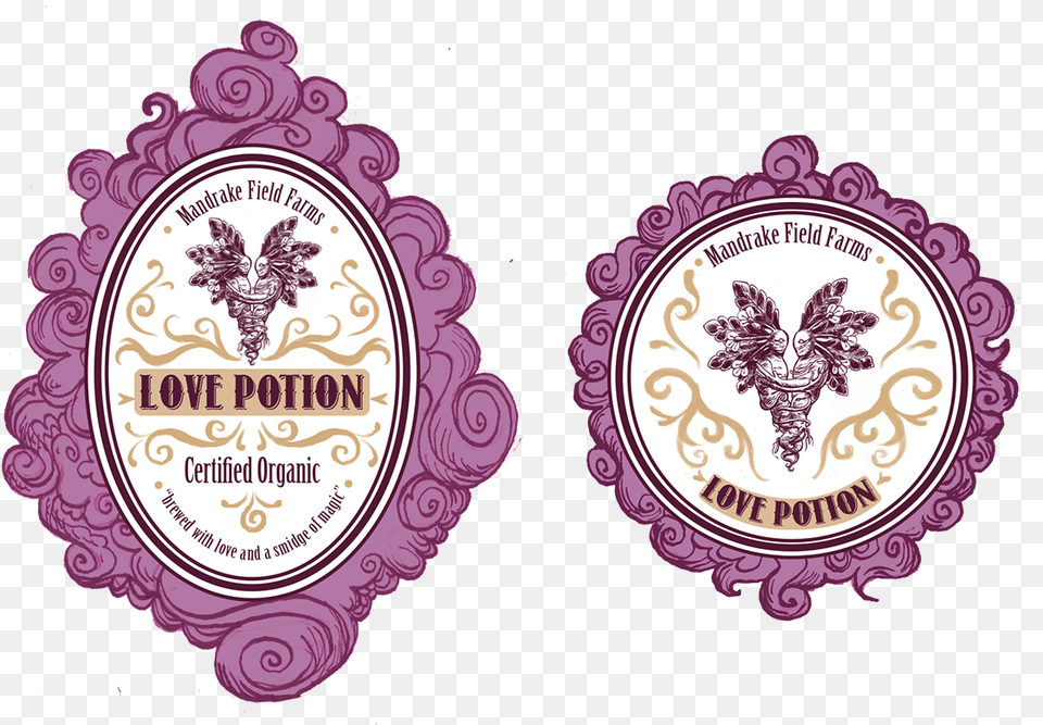 Heart Shaped Love Potion Label, Badge, Logo, Purple, Symbol Png Image