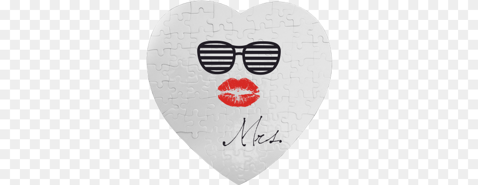 Heart Shaped Photo Puzzle 75 Pieces With Printing Mrs Swag Illustration, Accessories, Glasses, Person Free Png