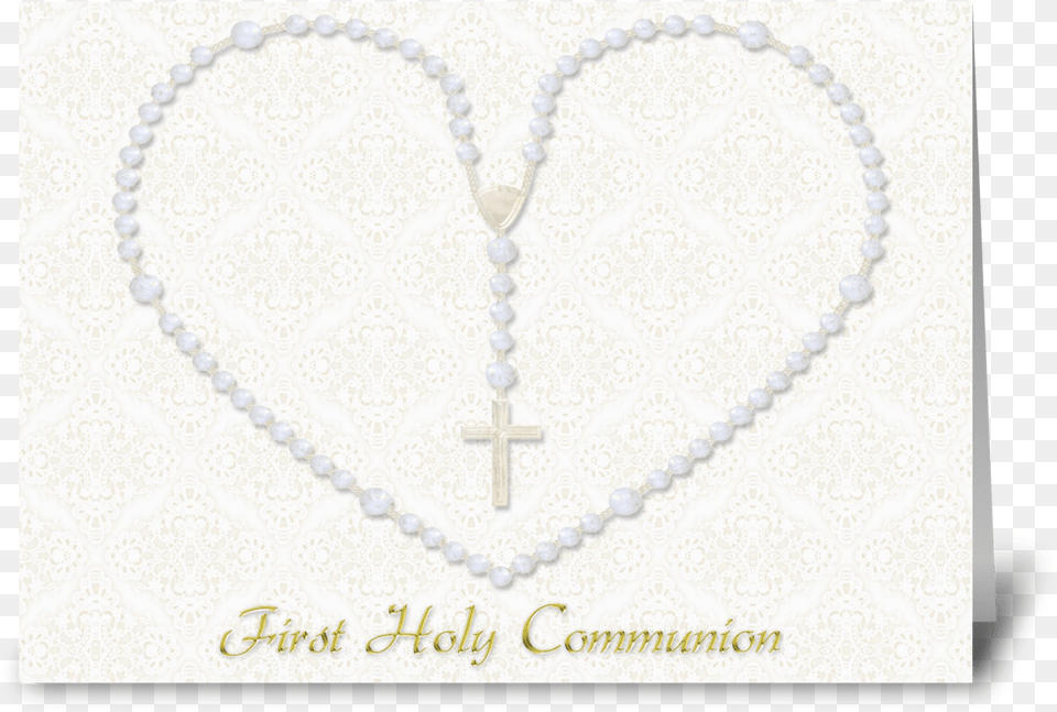 Heart Shaped Rosary Beads Communion Greeting Card Heart, Accessories, Jewelry, Necklace Free Transparent Png