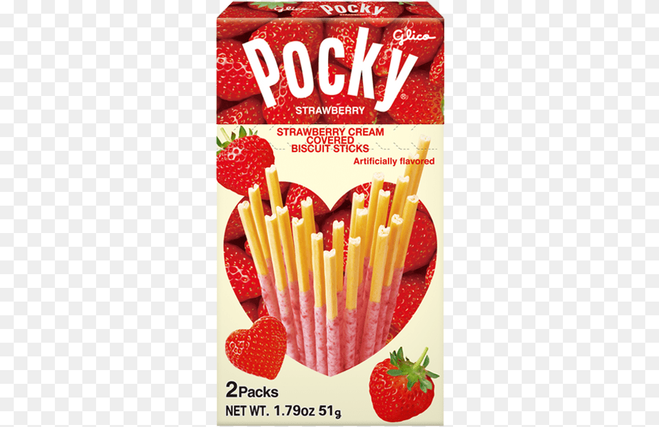 Heart Shaped Strawberry Pocky, Berry, Produce, Plant, Fruit Free Png Download