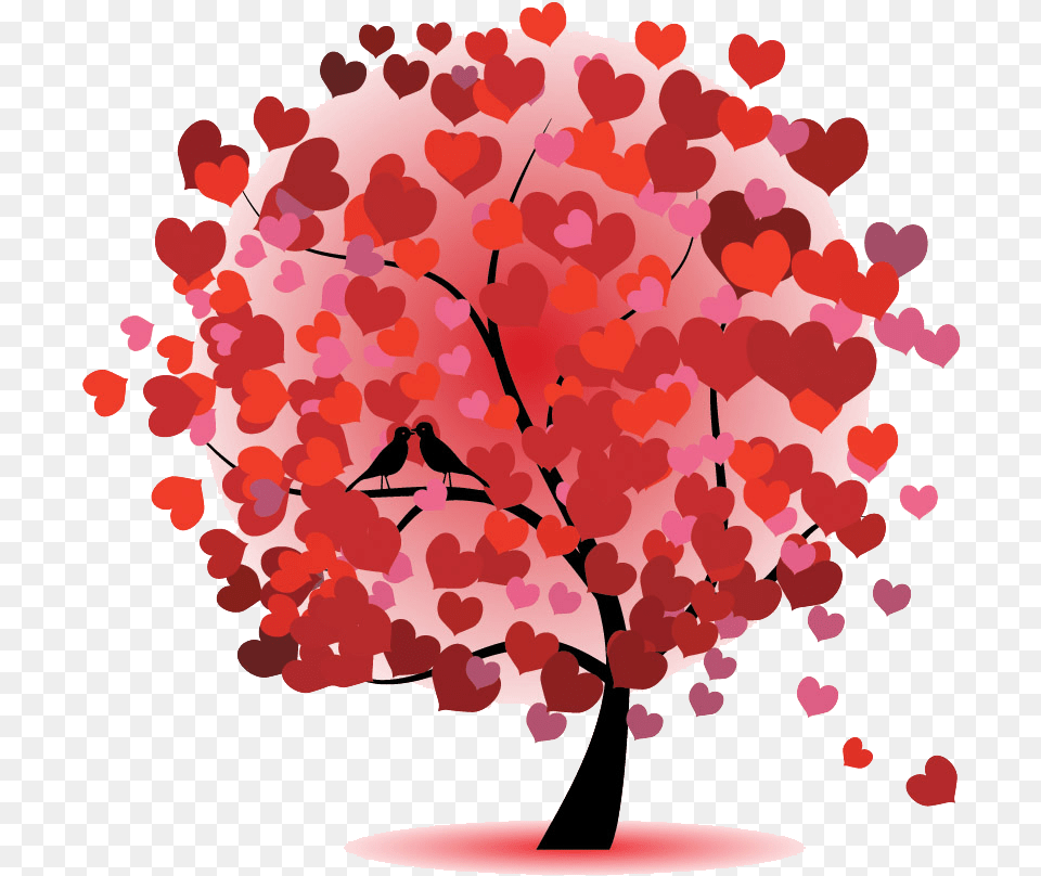 Heart Shaped Tree Download Tree Of Love, Flower, Plant, Animal, Bird Png Image