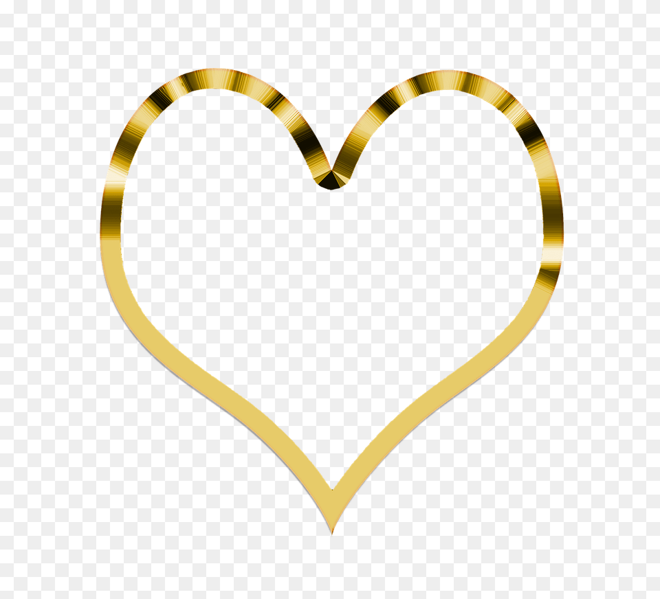 Heart Simple Golden, Bow, Weapon Free Transparent Png