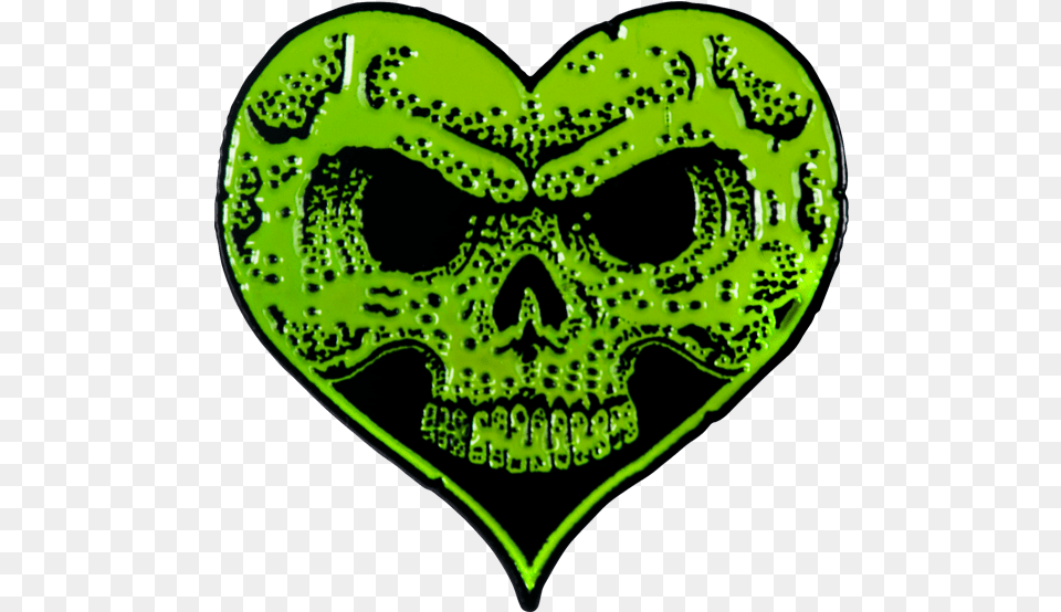 Heart Skull Lapel Pin Alexisonfire Heart Skull, Green Png Image