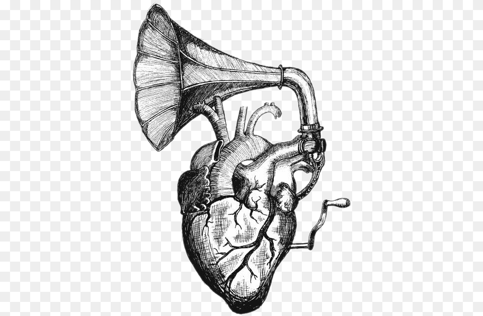 Heart Sounds Drawing Tattoo Anatomy Let Your Heart Be Heard, Art, Musical Instrument, Smoke Pipe, Brass Section Png