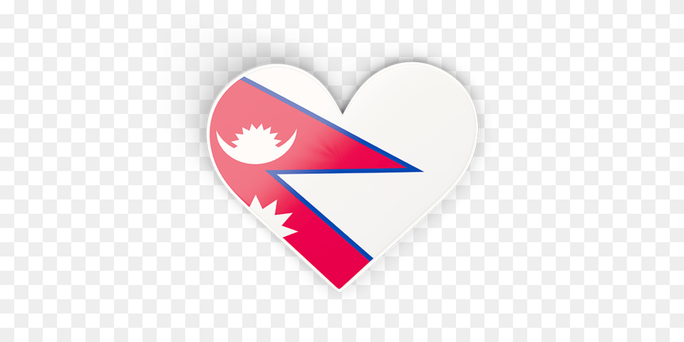 Heart Sticker Illustration Of Flag Of Nepal, Logo Free Png