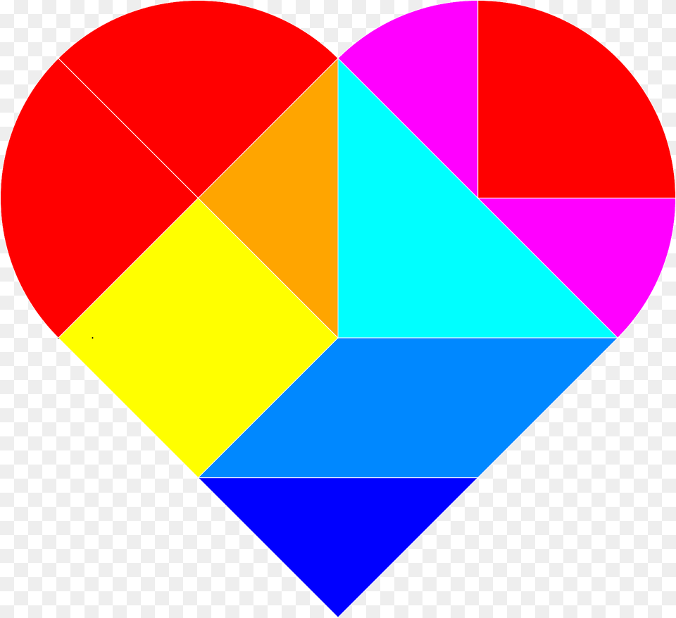 Heart Tangram Clipart Free Png Download