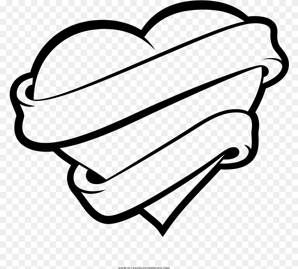 Heart Tattoo Coloring, Gray Png Image