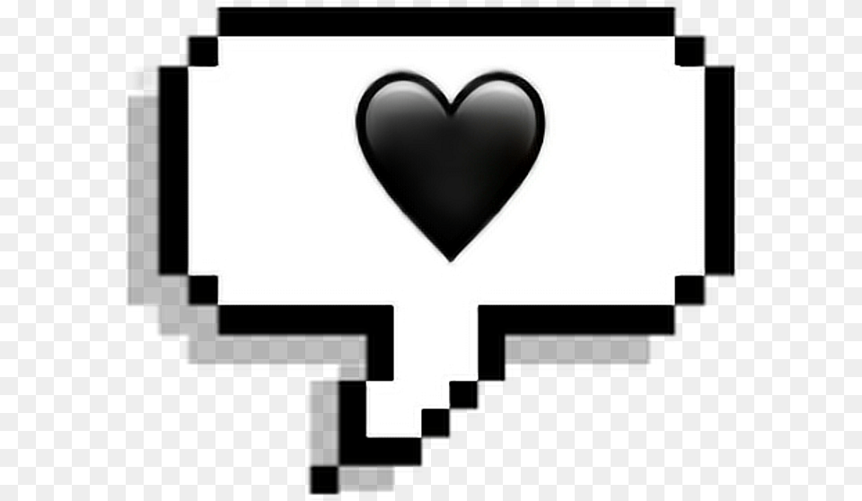 Heart Text Emoji Black Tumblr Sticker Black Heart Emoji Aesthetic, Stencil Free Transparent Png