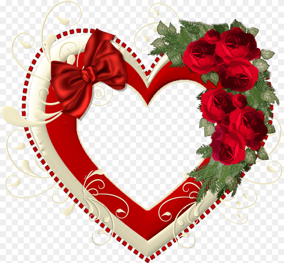Heart Transparent With Roses, Flower, Plant, Rose, Pattern Free Png