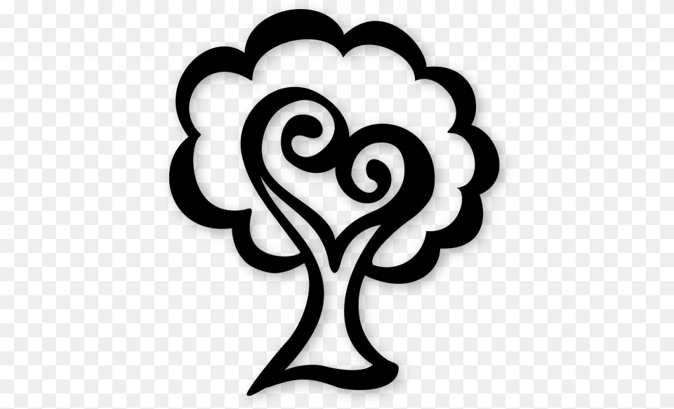 Heart Tree Doodle Tree, Gray Free Png Download