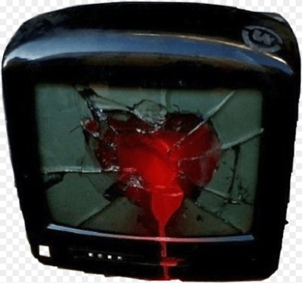 Heart Tv Screen Blood Bloody Aesthetic Grunge Soft Blood Aesthetic, Computer Hardware, Electronics, Hardware, Monitor Free Png
