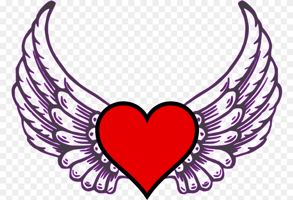 Heart Wing Svg Vector Clip Art Svg Clipart Love Heart With Wings, Symbol, Emblem Free Transparent Png