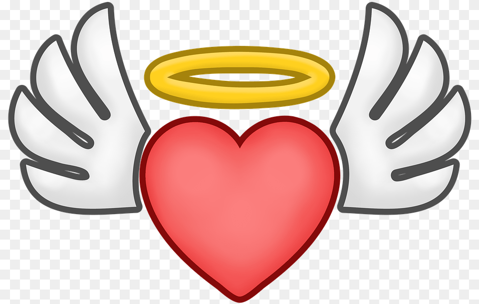 Heart Wings Halo Image On Pixabay Angel Heart Wings Clip Art, Clothing, Glove, Symbol Free Png