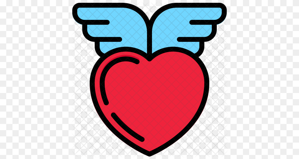 Heart Wings Icon Of Colored Outline Girly Png