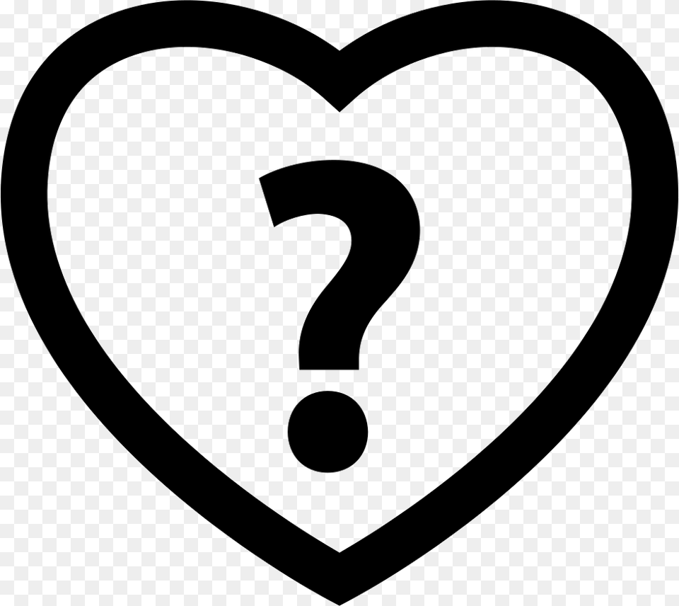 Heart With A Question Mark, Stencil, Symbol, Text Free Transparent Png
