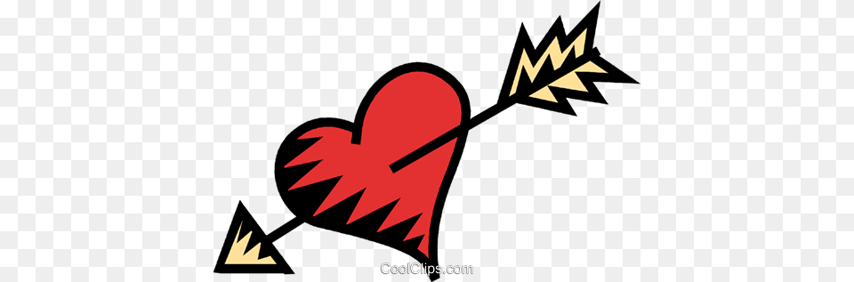 Heart With An Arrow Through It Royalty Vector Clip Art, Dynamite, Weapon Free Transparent Png
