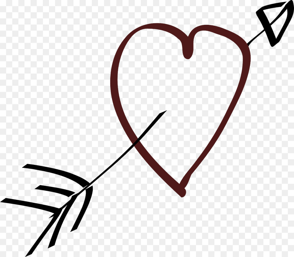 Heart With Arrow Clipart, Stencil, Bow, Weapon Free Png Download