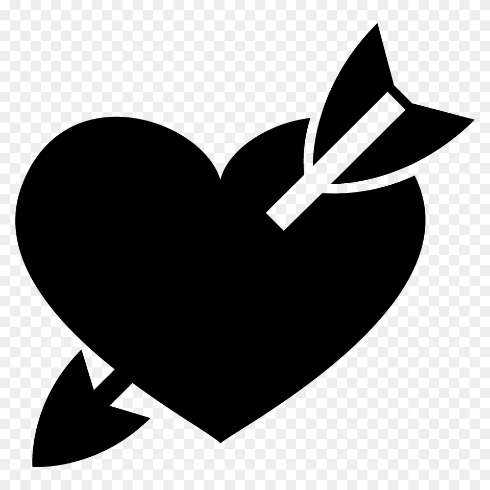 Heart With Arrow Emoji Clipart, Stencil, Silhouette, Animal, Fish Free Png Download