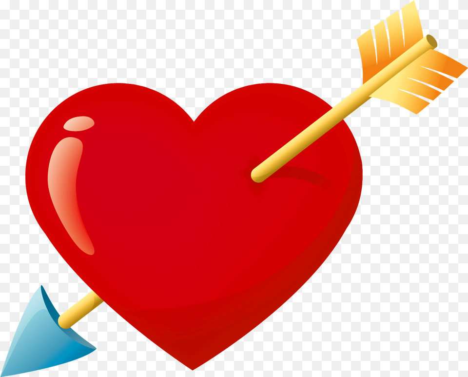 Heart With Arrow Files Clipart Heart With Arrow, Brush, Device, Tool, Baton Free Png