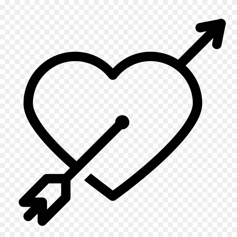 Heart With Arrow Icon, Gray Free Png