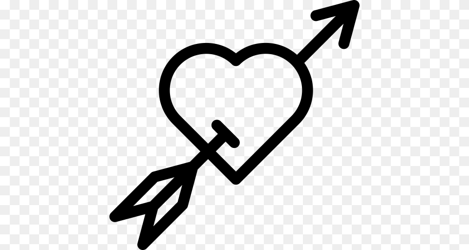 Heart With Arrow Mobile Phone With Heart Phone Icon With, Gray Png Image