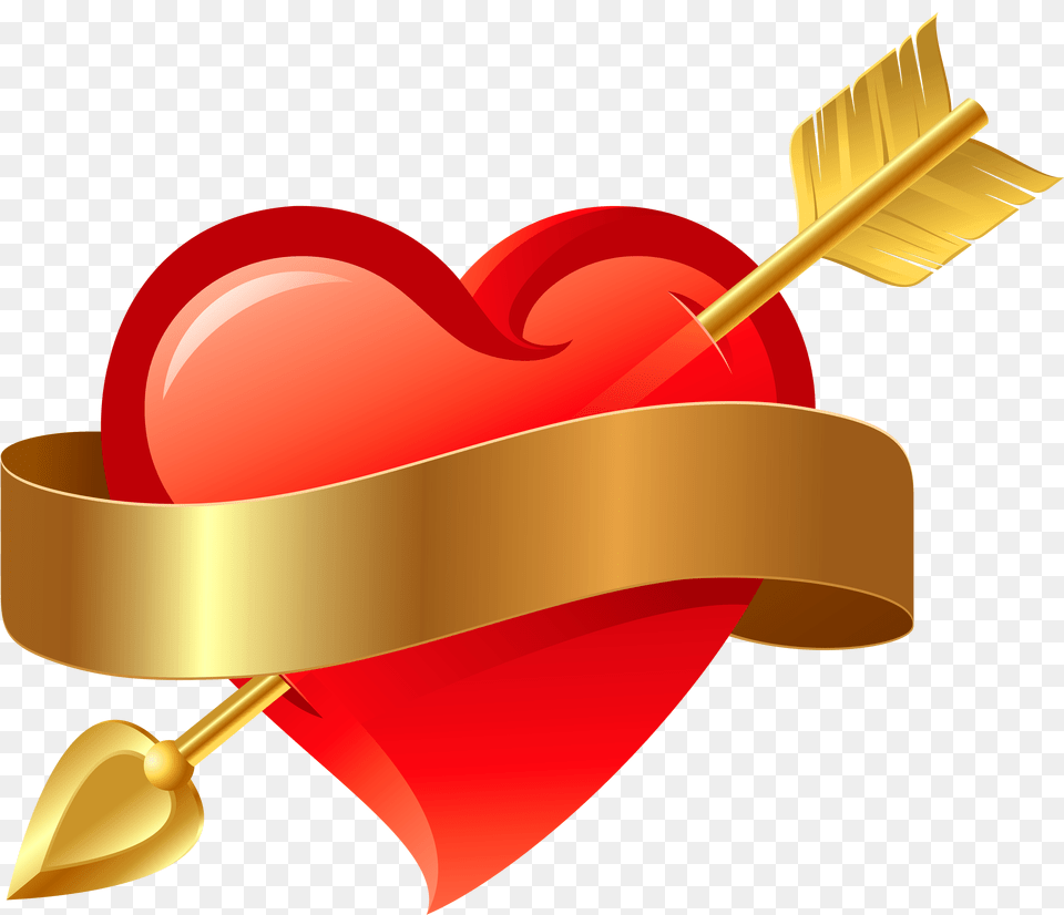 Heart With Arrow Transparent Heart And Arrow Transparent, Cupid, Brush, Device, Tool Free Png