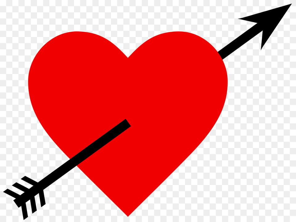 Heart With Black Arrow, Weapon Png Image