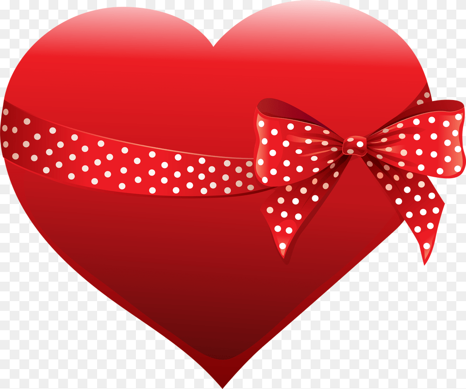 Heart With Bow Transparent Clip Art Red Background Png Image
