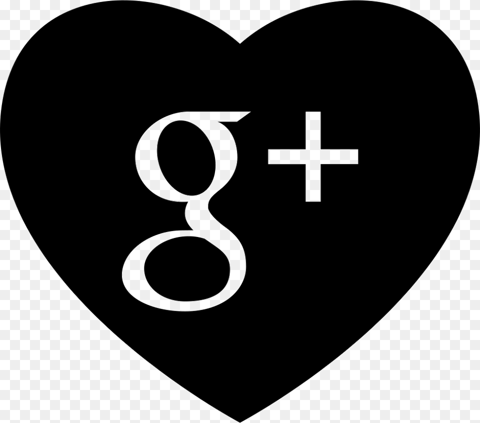 Heart With Google Plus Social Media Logo Google Icons Transparent, Stencil, First Aid, Symbol, Text Free Png