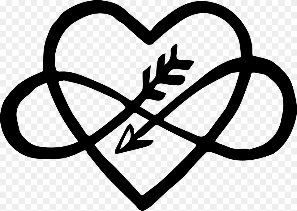 Heart With Infinity Symbol, Gray Free Png Download