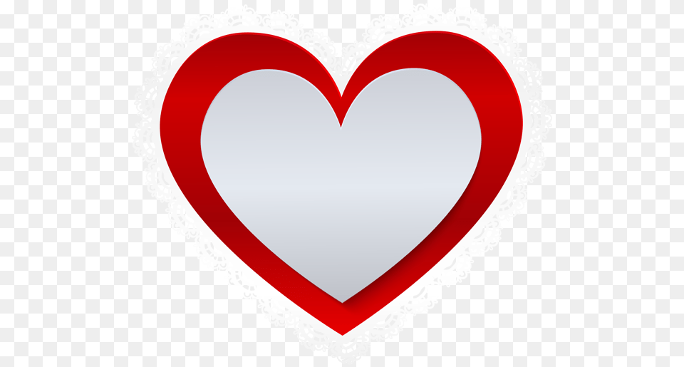 Heart With Lace Border Clip Free Transparent Png