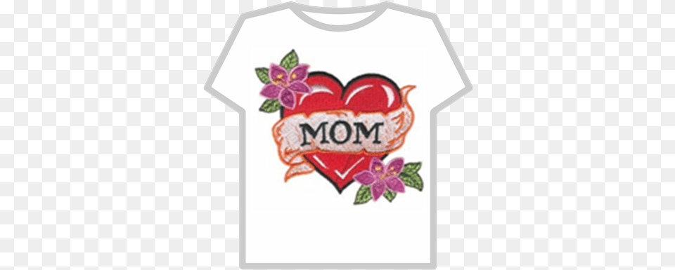 Heart With Mom Tattoohdmc6 Roblox Flower, Clothing, T-shirt, Shirt Free Transparent Png