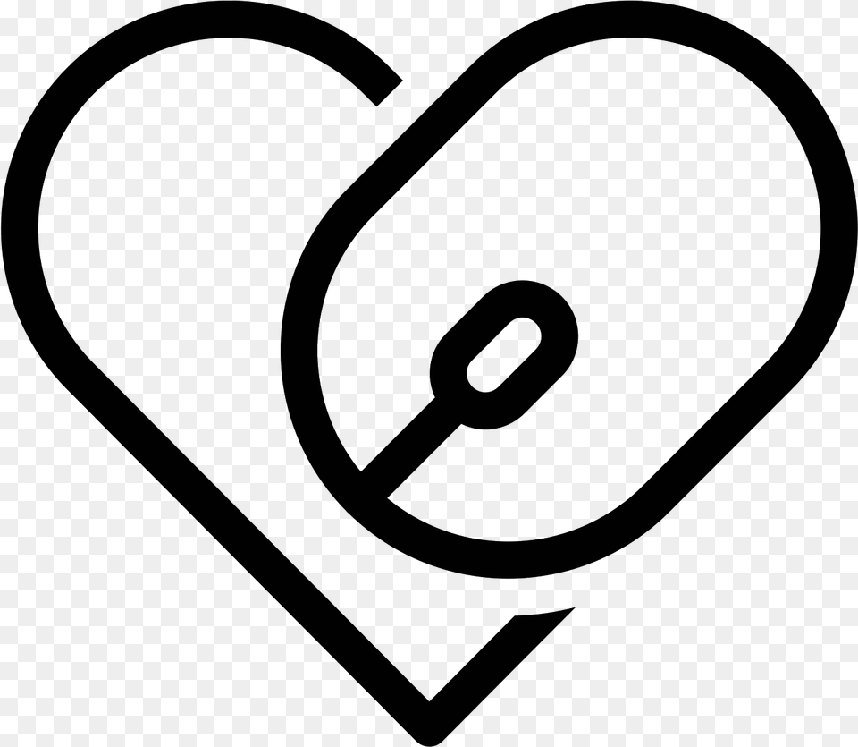 Heart With Mouse Icon Lpis Icon, Gray Png